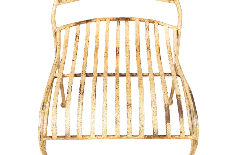 Biscottini Sedia in ferro battuto da esterno da giardino da pranzo finitura bianca anticata