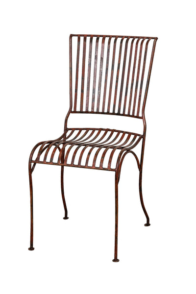 Biscottini Sedia in ferro battuto da esterno da giardino da pranzo finitura rosso anticata