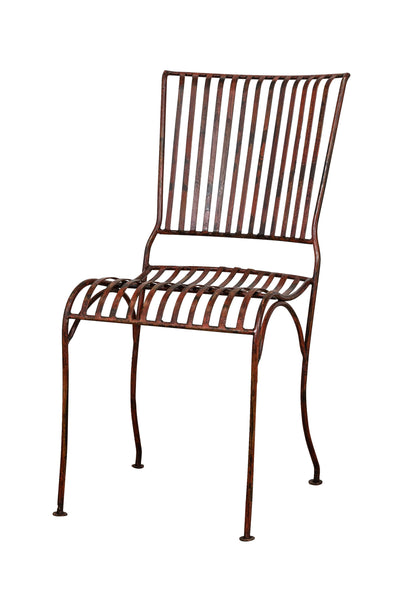 Biscottini Sedia in ferro battuto da esterno da giardino da pranzo finitura rosso anticata