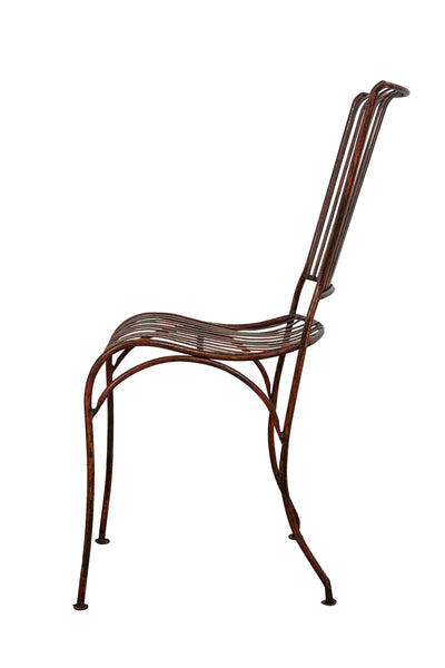 Biscottini Sedia in ferro battuto da esterno da giardino da pranzo finitura rosso anticata