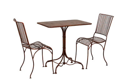 Biscottini Sedia in ferro battuto da esterno da giardino da pranzo finitura rosso anticata