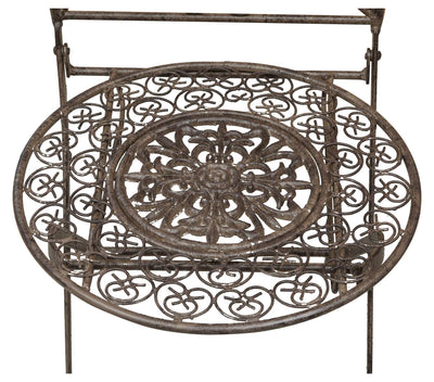 Biscottini Sedia in ferro battuto pieghevole da esterno da giardino da pranzo finitura ruggine anticata L39xPR39xH96 cm