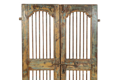 Biscottini Porta portone in legno massello e ferro da interno o da esterno vecchia e antica medievale scorrevole