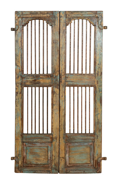 Biscottini Porta portone in legno massello e ferro da interno o da esterno vecchia e antica medievale scorrevole