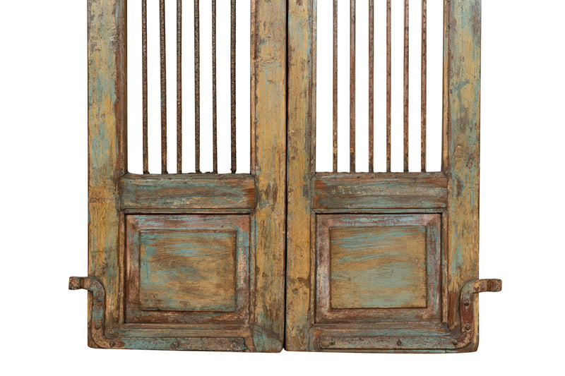 Biscottini Porta portone in legno massello e ferro da interno o da esterno vecchia e antica medievale scorrevole