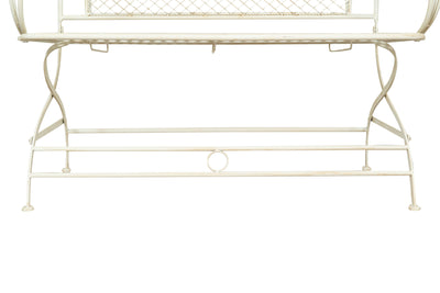 Biscottini Divanetto/panchina in ferro battuto finitura bianca anticata 120x52x79 cm