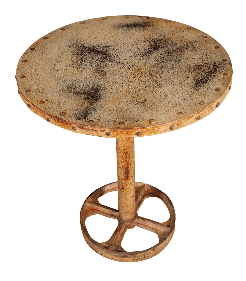 Biscottini TAVOLO IN FERRO BATTUTO FINITURA CREMA ANTICATA dimensioni lunghezza profondità