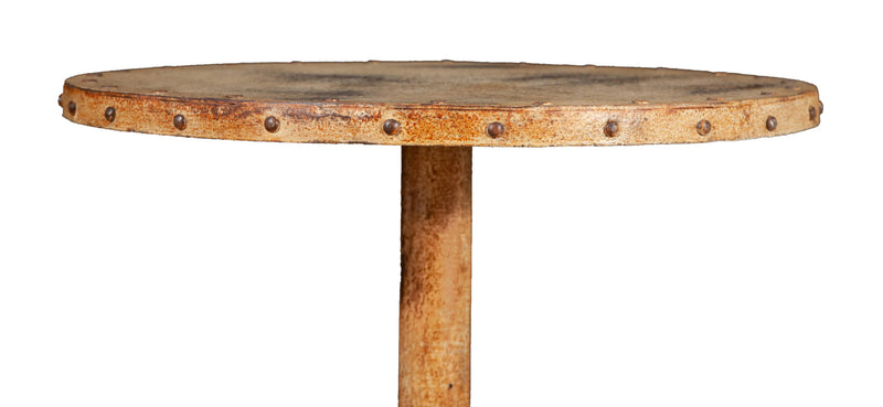 Biscottini TAVOLO IN FERRO BATTUTO FINITURA CREMA ANTICATA dimensioni lunghezza profondità