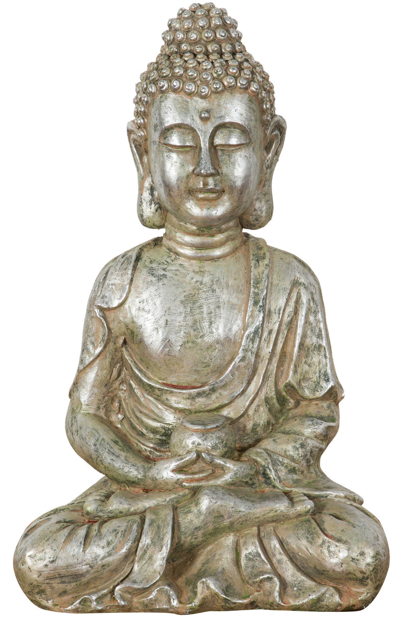 Biscottini Statua di Buddha in resina finitura oro anticato L36xPR29xH60 cm Statuetta