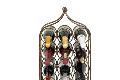 Biscottini Porta bottiglie in ferro battuto finitura nera anticata Molto stabile robusta