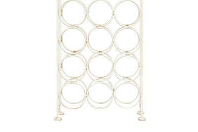 Biscottini Porta bottiglie in ferro battuto finitura bianca anticata Molto stabile robusta