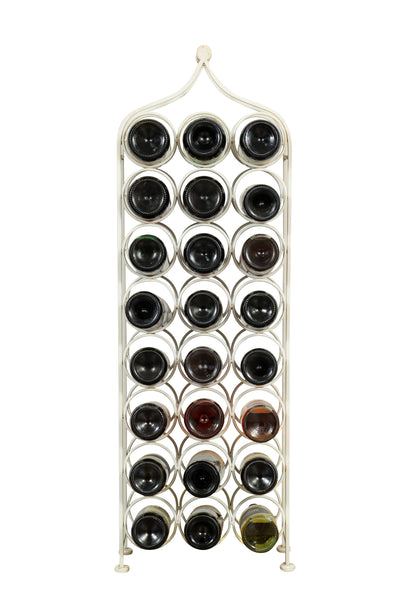 Biscottini Porta bottiglie in ferro battuto finitura bianca anticata Molto stabile robusta