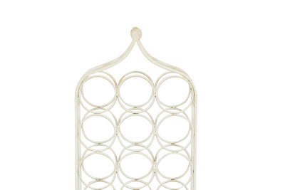 Biscottini Porta bottiglie in ferro battuto finitura bianca anticata Molto stabile robusta