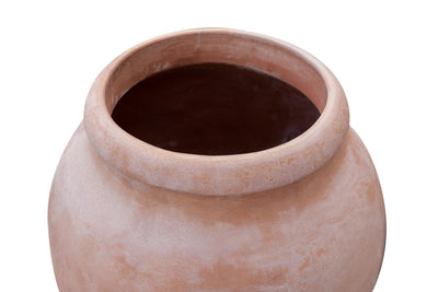 Biscottini Giara liscia invecchiata, in terracotta toscana 100% Made in Italy interamente Lavorata a Mano L70xPR70xH84 cm