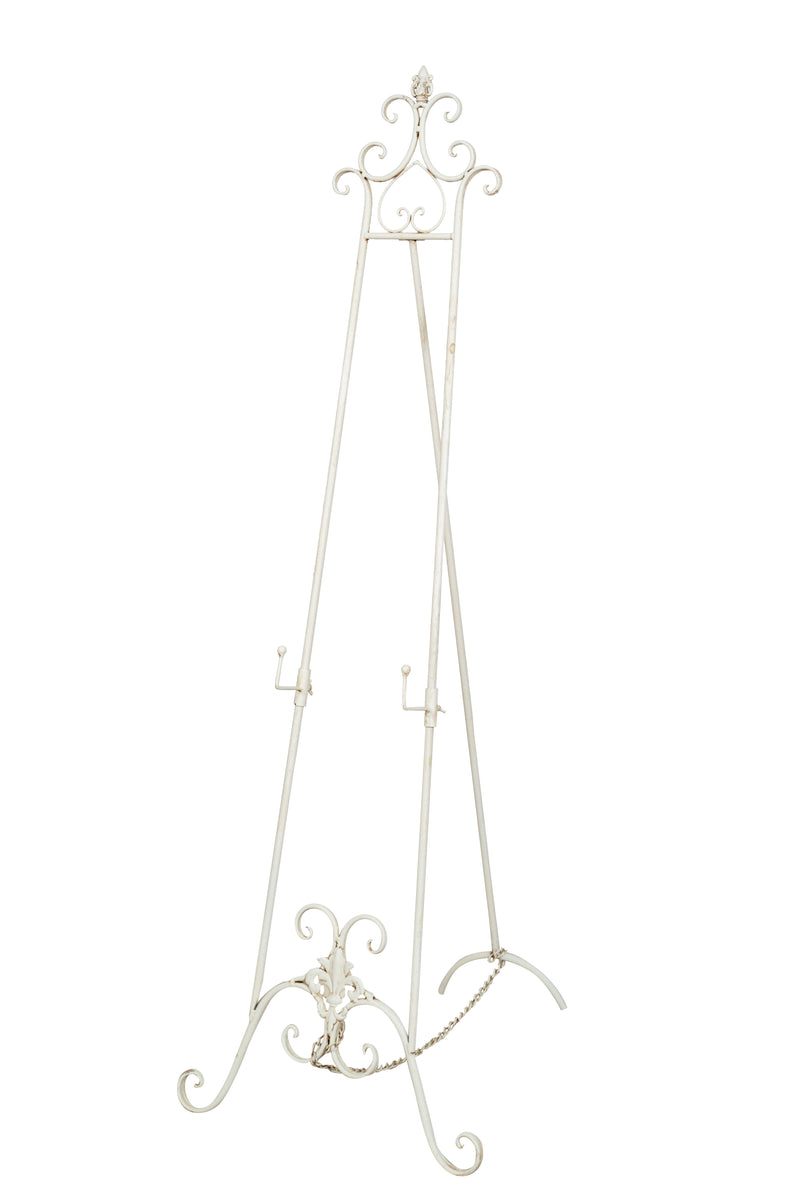 Biscottini Portaquadro in ferro battuto finitura bianca anticata L53xPR96xH150 cm Elegante