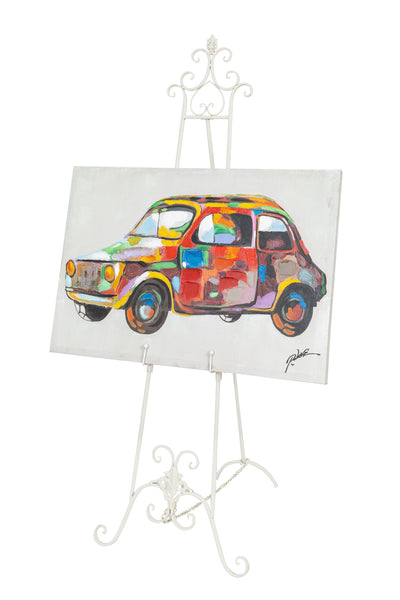 Biscottini Portaquadro in ferro battuto finitura bianca anticata L53xPR96xH150 cm Elegante