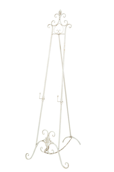 Biscottini Elegante Espositore Portaquadro Ferro Battuto Bianco Anticato Decorazione Casa