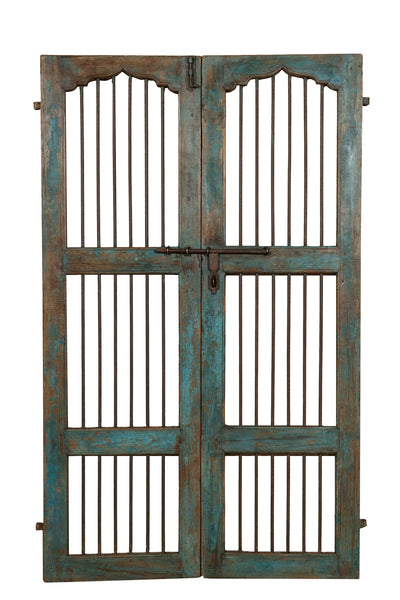 Biscottini Porta portone in legno massello e ferro da interno o da esterno vecchia e antica medievale scorrevole