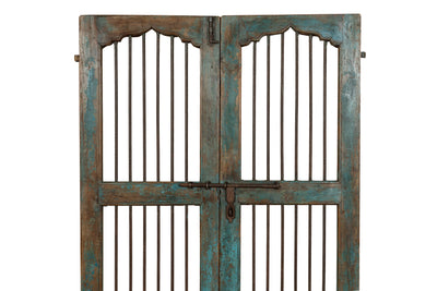 Biscottini Porta portone in legno massello e ferro da interno o da esterno vecchia e antica medievale scorrevole