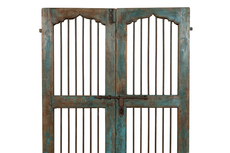 Biscottini Porta portone in legno massello e ferro da interno o da esterno vecchia e antica medievale scorrevole