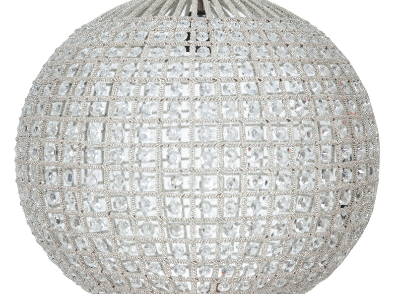Biscottini Lampadario in fusione di ottone e gemme in cristallo Diam. 40XH40 cm struttura
