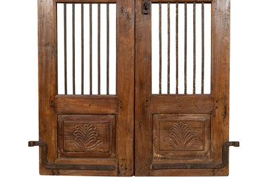 Biscottini Porta portone in legno massello e ferro da interno o da esterno vecchia e antica medievale scorrevole