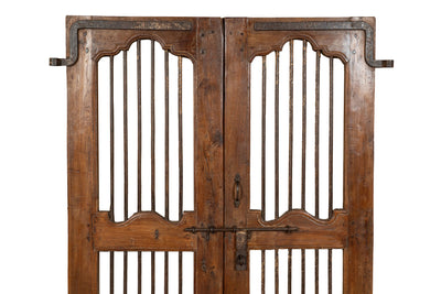 Biscottini Porta portone in legno massello e ferro da interno o da esterno vecchia e antica medievale scorrevole