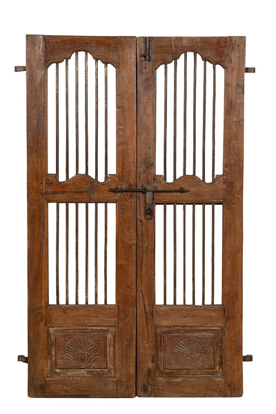 Biscottini Porta portone in legno massello e ferro da interno o da esterno vecchia e antica medievale scorrevole