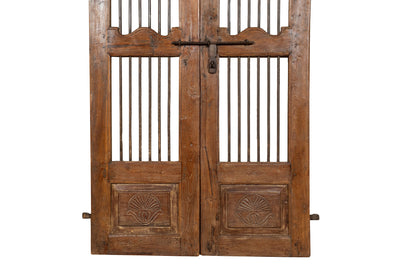 Biscottini Porta portone in legno massello e ferro da interno o da esterno vecchia e antica medievale scorrevole