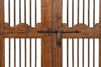 Biscottini Porta portone in legno massello e ferro da interno o da esterno vecchia e antica medievale scorrevole