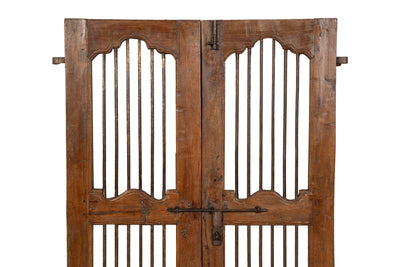 Biscottini Porta portone in legno massello e ferro da interno o da esterno vecchia e antica medievale scorrevole