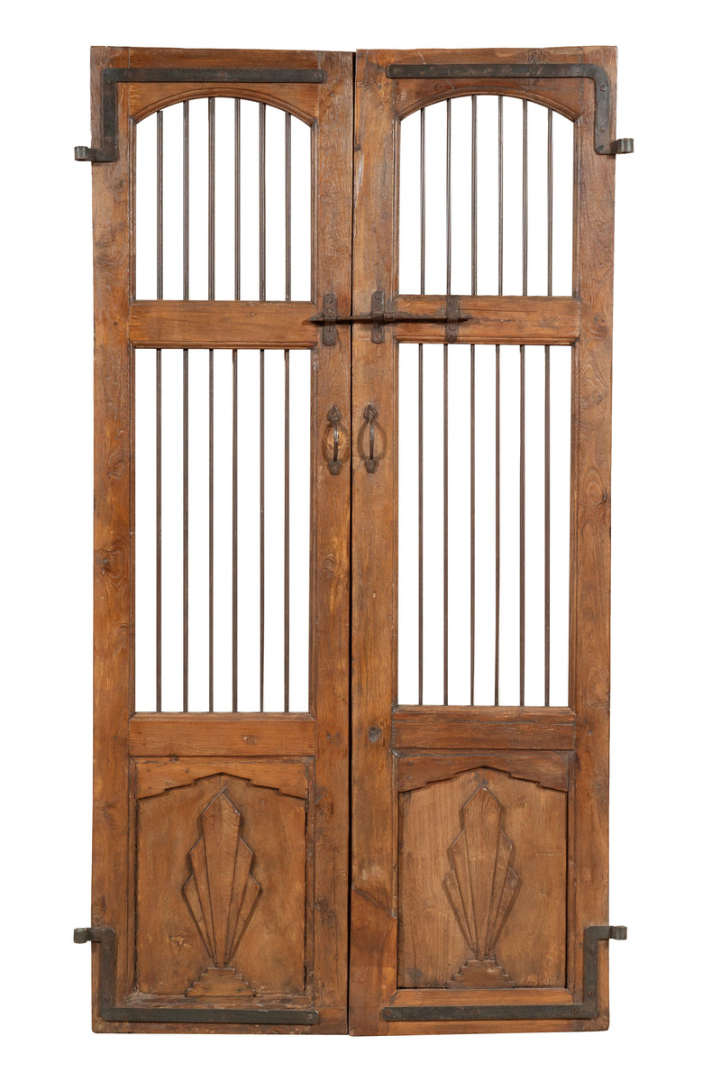 Biscottini Porta portone in legno massello e ferro da interno o da esterno vecchia e antica medievale scorrevole