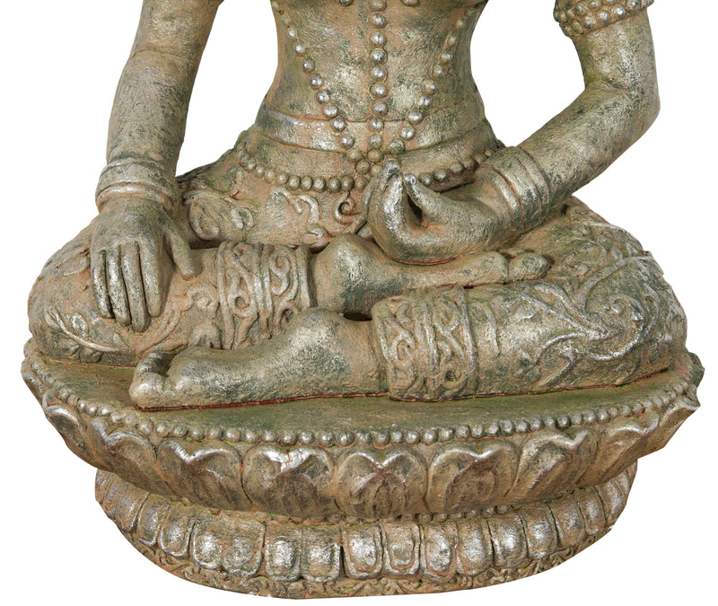 Biscottini Statua di Buddha in resina finitura oro anticato L42xPR38xH75 cm Statuetta