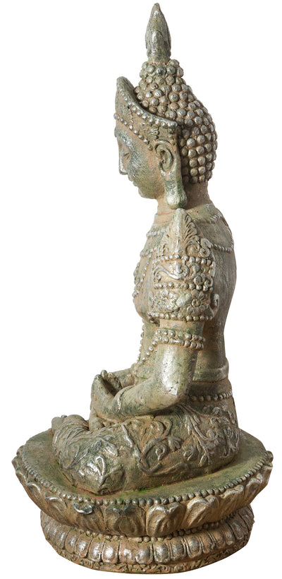 Biscottini Statua di Buddha in resina finitura oro anticato L42xPR38xH75 cm Statuetta