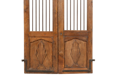 Biscottini Porta portone in legno massello e ferro da interno o da esterno vecchia e antica medievale scorrevole