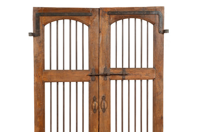 Biscottini Porta portone in legno massello e ferro da interno o da esterno vecchia e antica medievale scorrevole