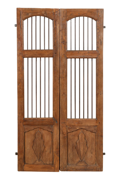 Biscottini Porta portone in legno massello e ferro da interno o da esterno vecchia e antica medievale scorrevole