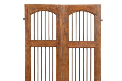 Biscottini Porta portone in legno massello e ferro da interno o da esterno vecchia e antica medievale scorrevole