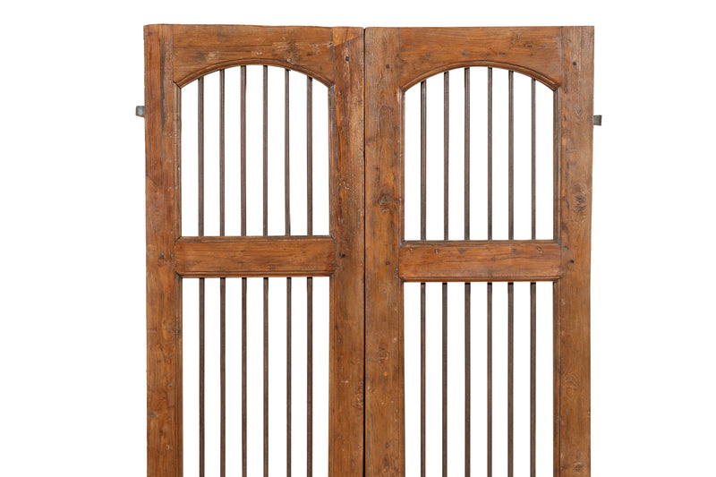 Biscottini Porta portone in legno massello e ferro da interno o da esterno vecchia e antica medievale scorrevole