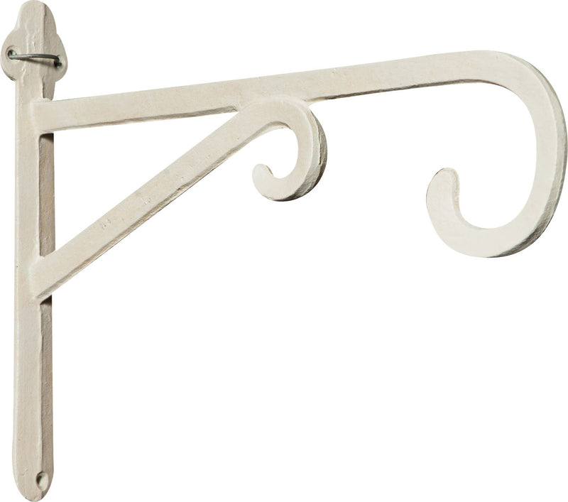 Biscottini Mensola in ghisa con gancio da muro in ghisa finitura bianca anticata L36xPR5xH27 cm