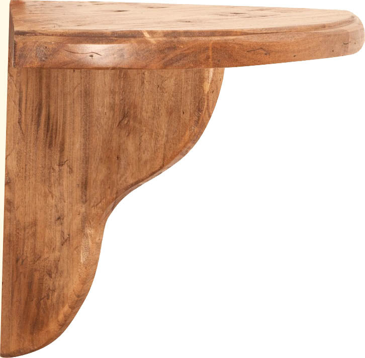 Biscottini Mensola angolare da parete in legno massello di tiglio finitura naturale L28xPR40xH30 cm Made in Italy