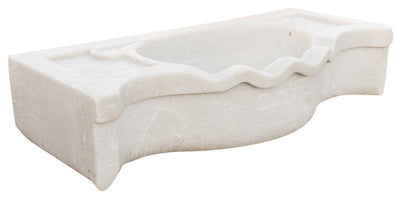 Biscottini Lavandino in marmo bianco L70xPR33xH17 cm Vasca realizzata completamente