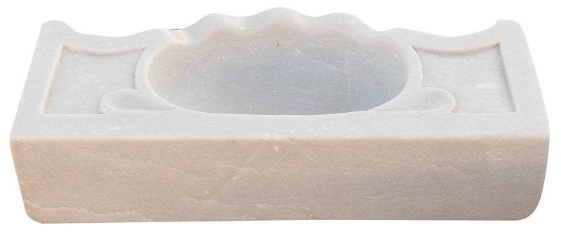 Biscottini Lavandino in marmo bianco L70xPR33xH17 cm Vasca realizzata completamente