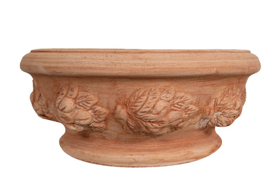 Biscottini Set 2 Cesta Cestina Vaso in Terracotta 100% Made in Italy interamente Lavorata a Mano Vaso Fiori L40XPR40XH19 CM