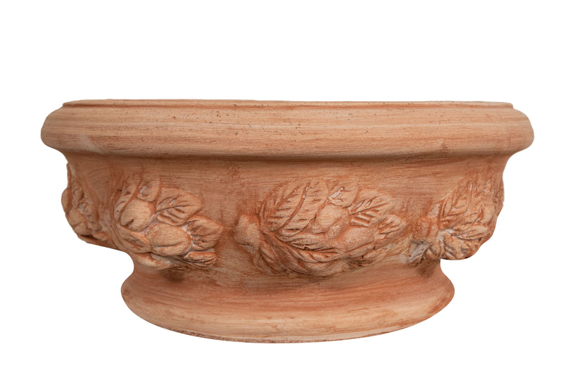 Biscottini Set 2 Cesta Cestina Vaso in Terracotta 100% Made in Italy interamente Lavorata a Mano Vaso Fiori L40XPR40XH19 CM