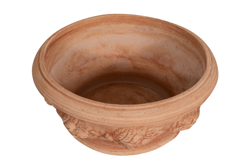 Biscottini Set 2 Cesta Cestina Vaso in Terracotta 100% Made in Italy interamente Lavorata a Mano Vaso Fiori L40XPR40XH19 CM