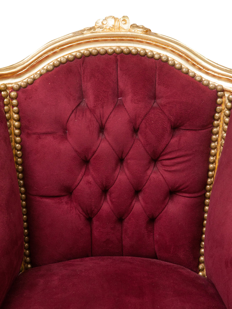 Biscottini Poltrona stile francese Luigi XVI in legno massello di faggioL63XPR57XH80 cm