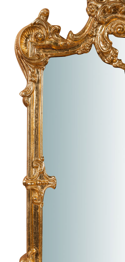 Biscottini Specchiera da parete in legno finitura foglia oro anticato L62xPR6xH100 cm Made in Italy