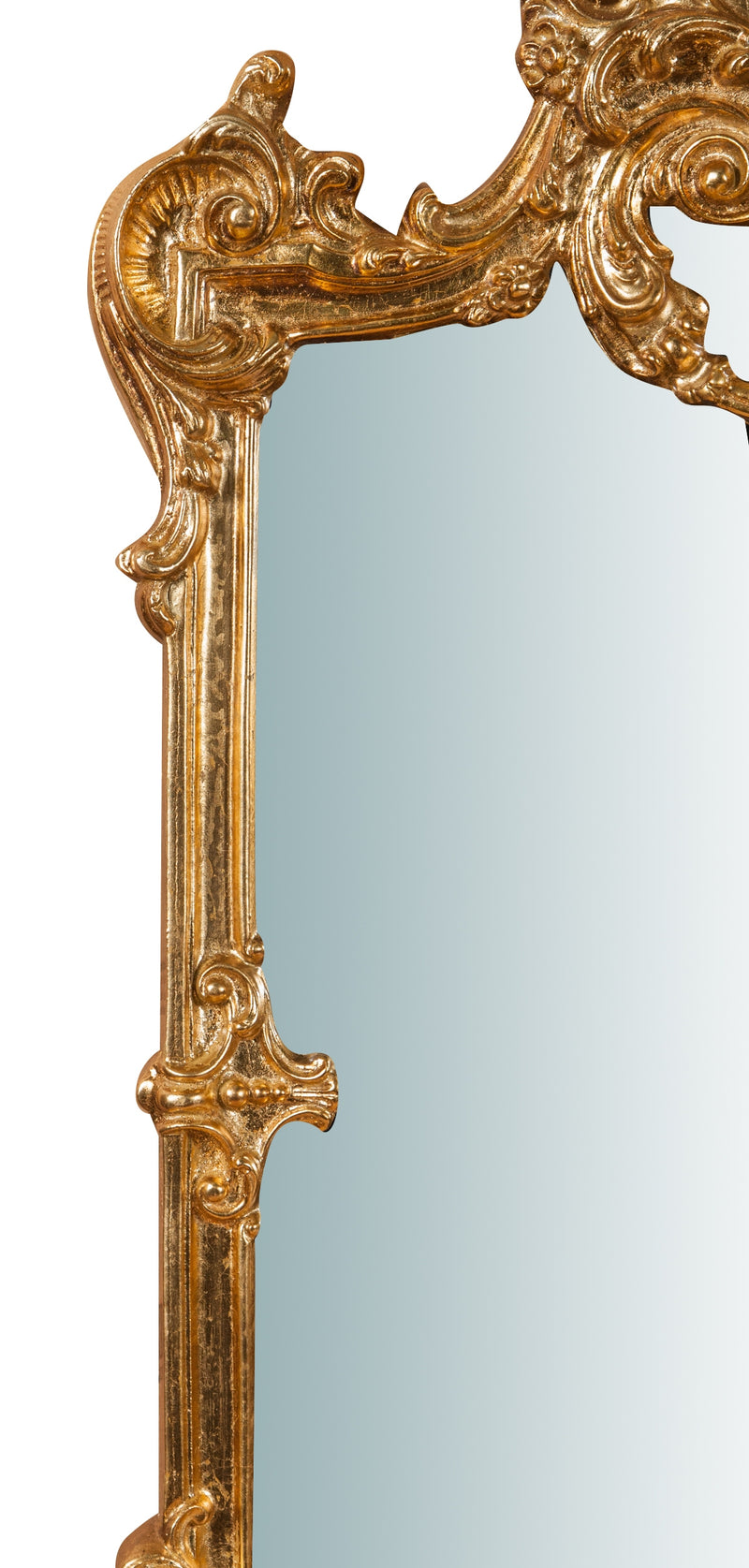 Biscottini Specchiera da parete in legno finitura foglia oro anticato L62xPR6xH100 cm Made in Italy