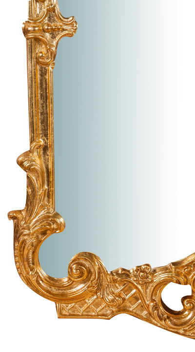 Biscottini Specchiera da parete in legno finitura foglia oro anticato L62xPR6xH100 cm Made in Italy